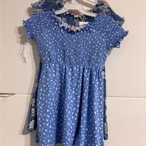 Adorable Blue Floral Kids Dress